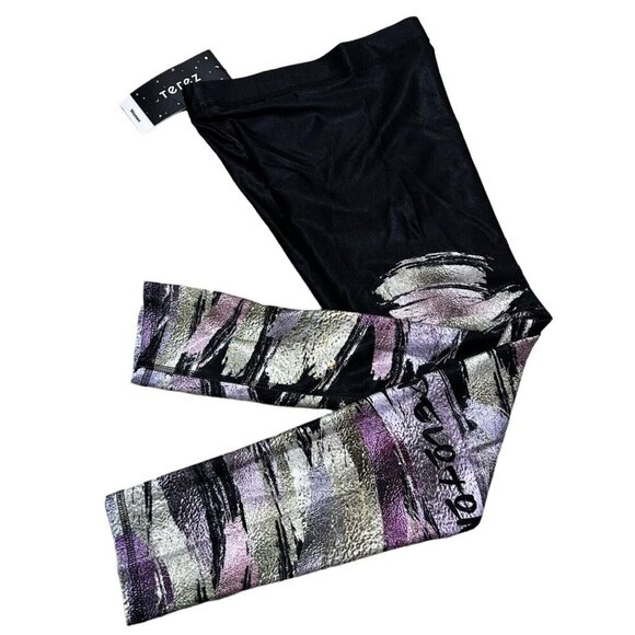Peloton X Terez Size S Black Colorful Accents Peloton Spell-Out Leggings NWT - Picture 3 of 7